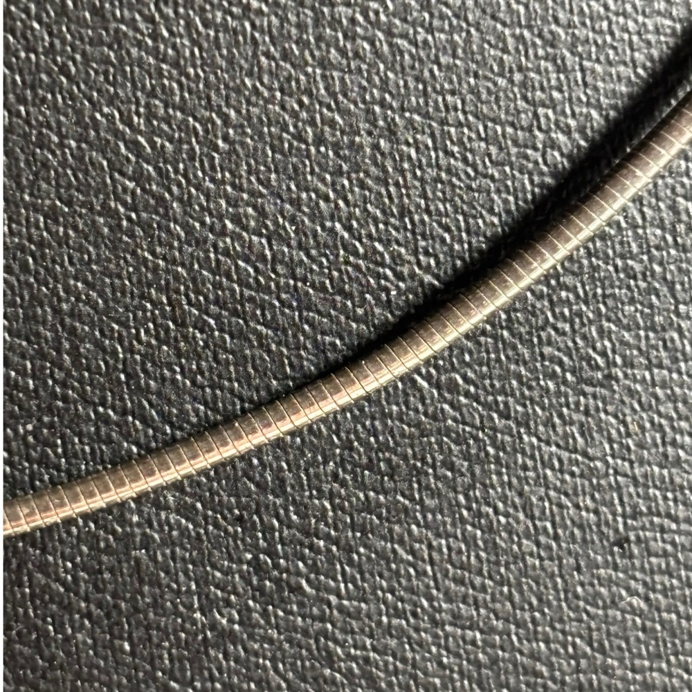Snake Chain Necklace Women 16" Silver 925 Sterling Stiff Omega Link - Picture 2 of 7